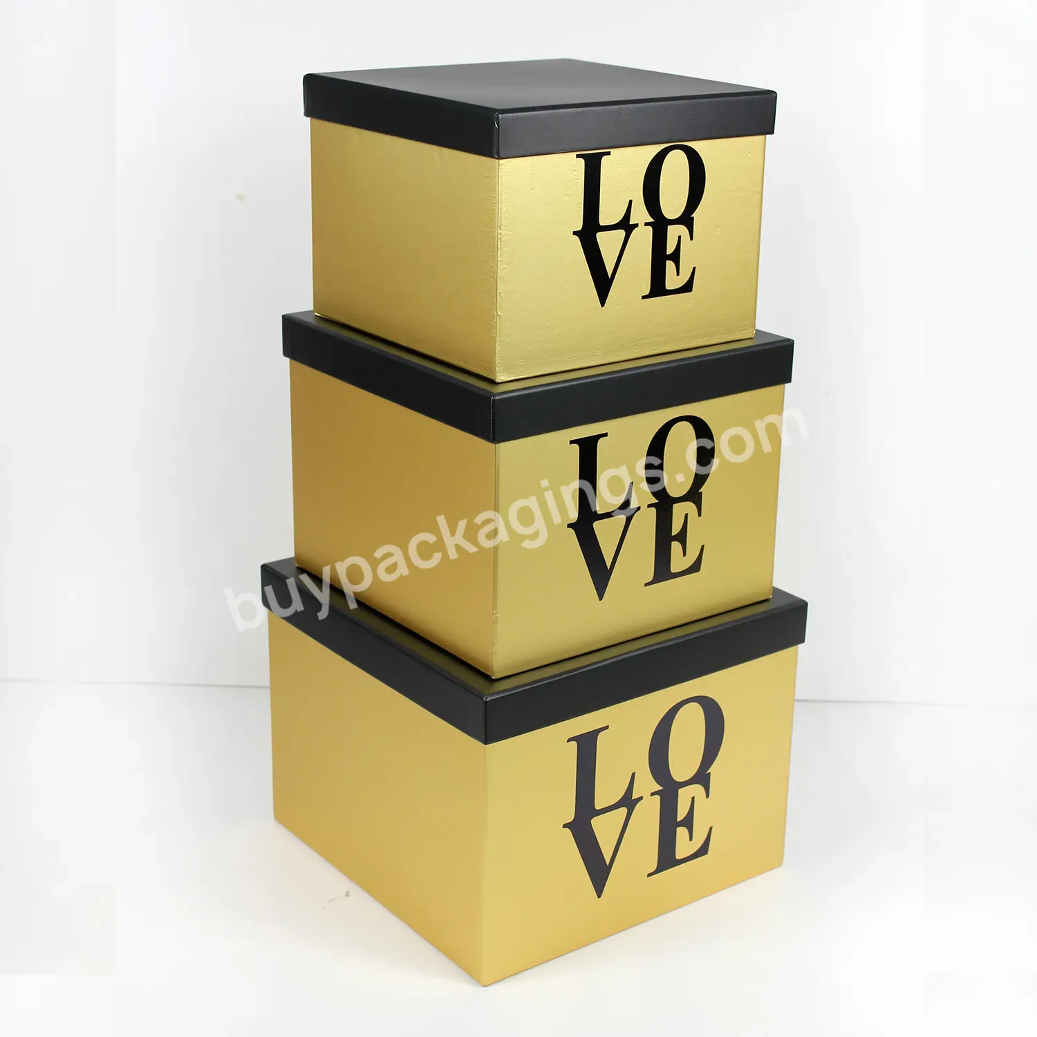 Premium Quality 3pcs/set Square Quadrate Flower Box Love Flower Boxes For Bouquets