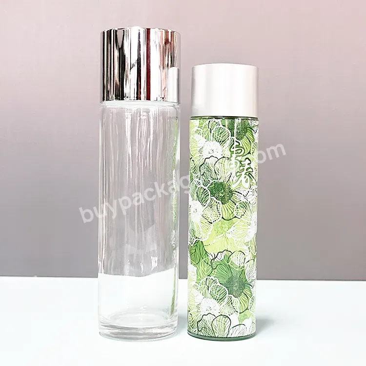 Press Pump Head Flat Shoulder Essential Oil Serum Transparent Frosted Bottle 50ml 100ml 1oz 2oz Skin Care Products