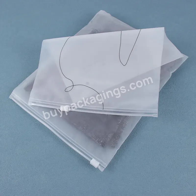 Price Concessions Frosted Plastic Zip Waterproof Zipper Plastic Bag For Clothing Slider Zipper Package Bag