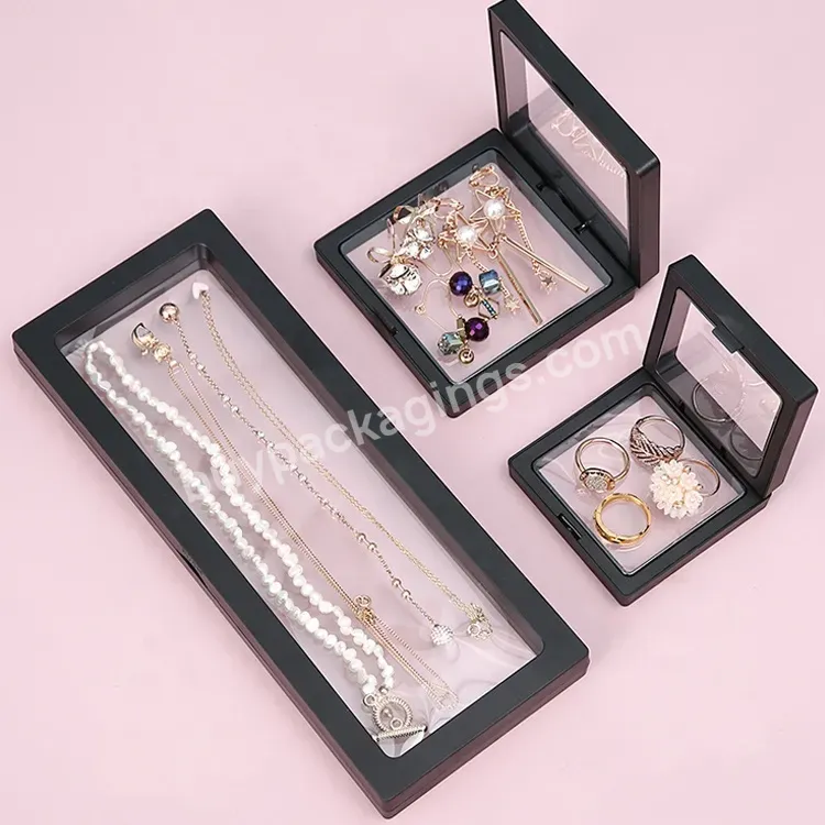 Prime Branded Packing Custom Logo 3d Floating Frame Display Case Jewelry Necklace Ring Bracelet Suspension Gift Packaging Box