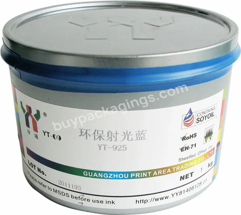 Print Area Ceres Newest Technology Yt-925 Eco-friendly Reflex Blue Pantone Soya Offset Printing Ink