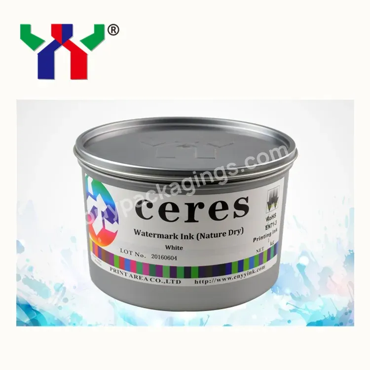 Print Area High Quality Screen Printing Watermark/security Ink,White Color,1kg/can