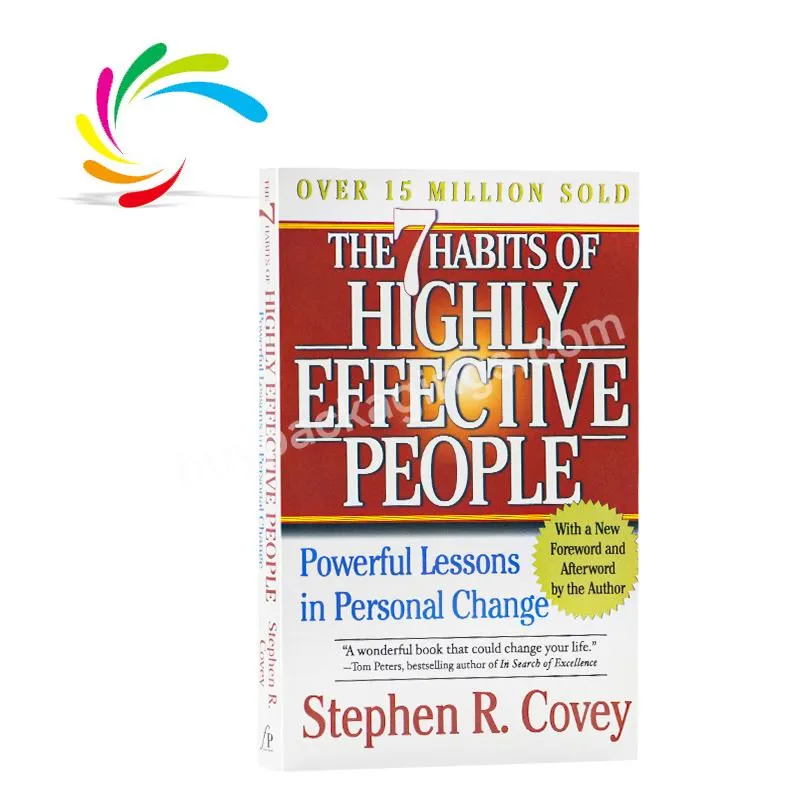 Print custom latest bestseller paperback book printing services The 7 habits of highly effective people adult books in english