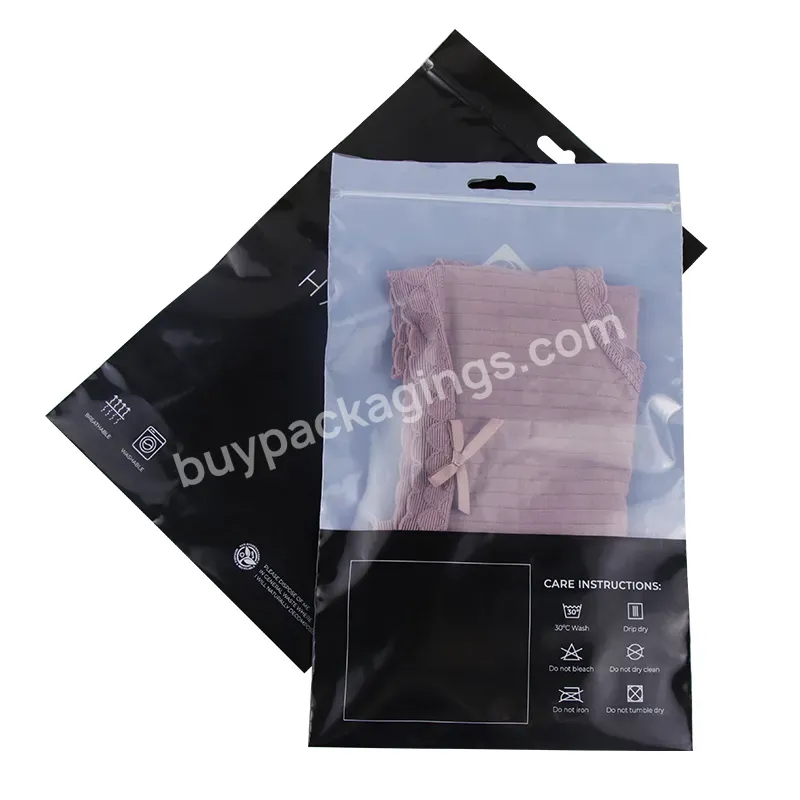 Print Custom Poly Plastic Clothes Garment Packaging Zipper Zip Lock Bag With Logo Zipper Bag