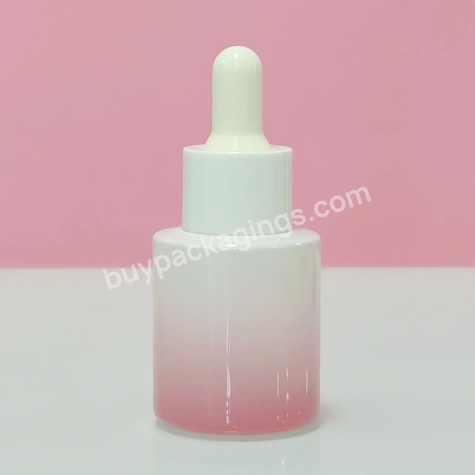 Print Private Label Logo 20ml Gradient Green Manufacturer Produces Oil Cream Lotion Container Glass Bottle