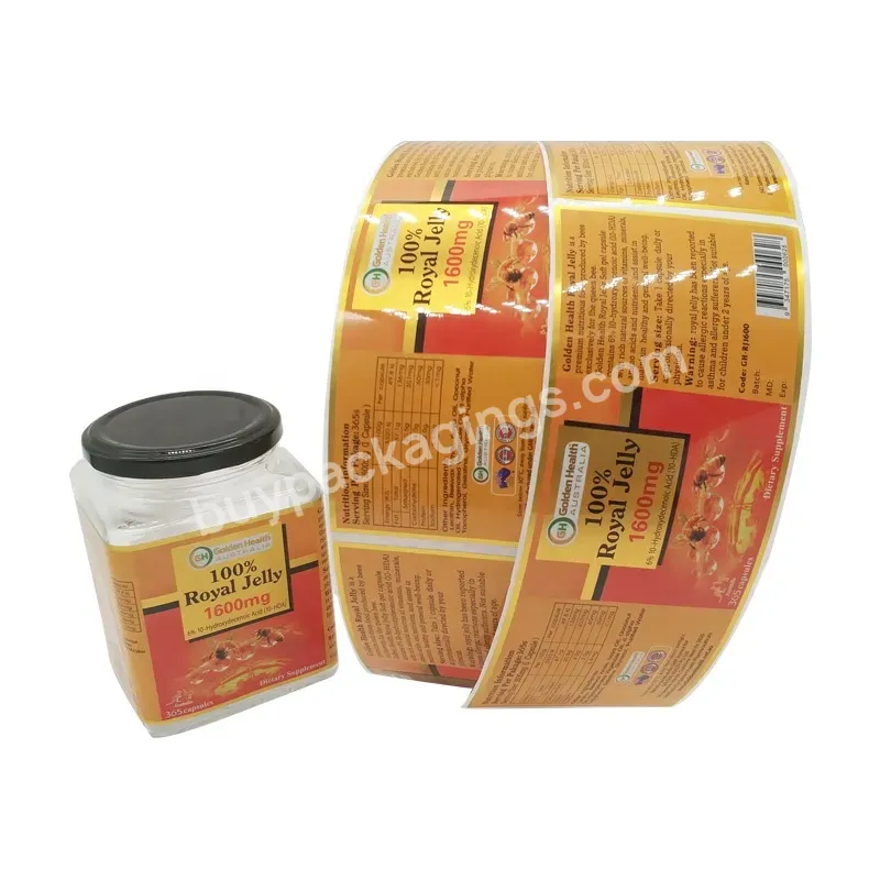 Print Self Adhesive Selfadhesive Label For Honey Viny Custom Packaging For Honey Bee