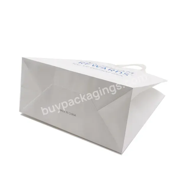 Printed Custom Made White Shopping Paper Bags With Your Own Logo