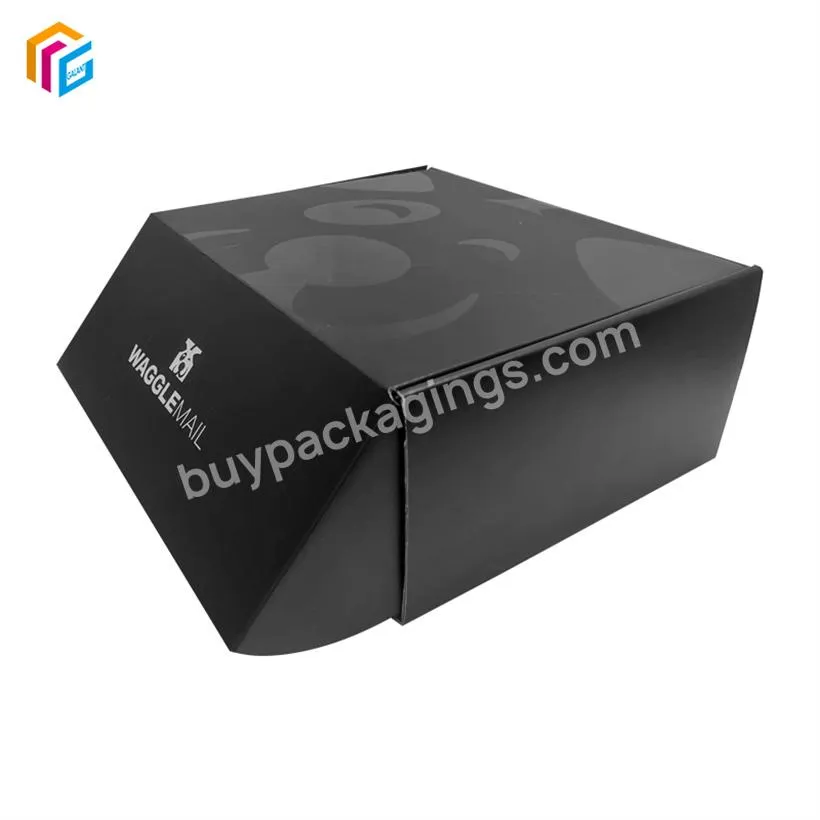 printed custom square black and white mailer boxes custom printed embossing shipping box large logo