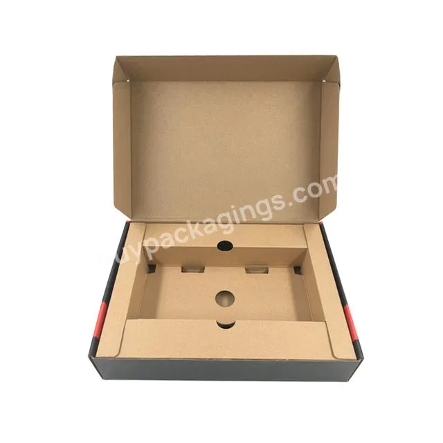 printed custom square corrugated mailer shipping box with tear strip shipping boxes long