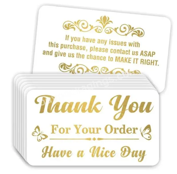 Printed Flash Cards Stock Paper Design Your Own Business Card Custom Gold Foil Thank You Card For Business