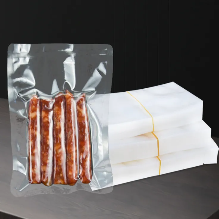 Printed Grade Clear Plastic Transparent Nylon Vacuum Bags Embossed Frozen Bag For Sea Dried Packaging