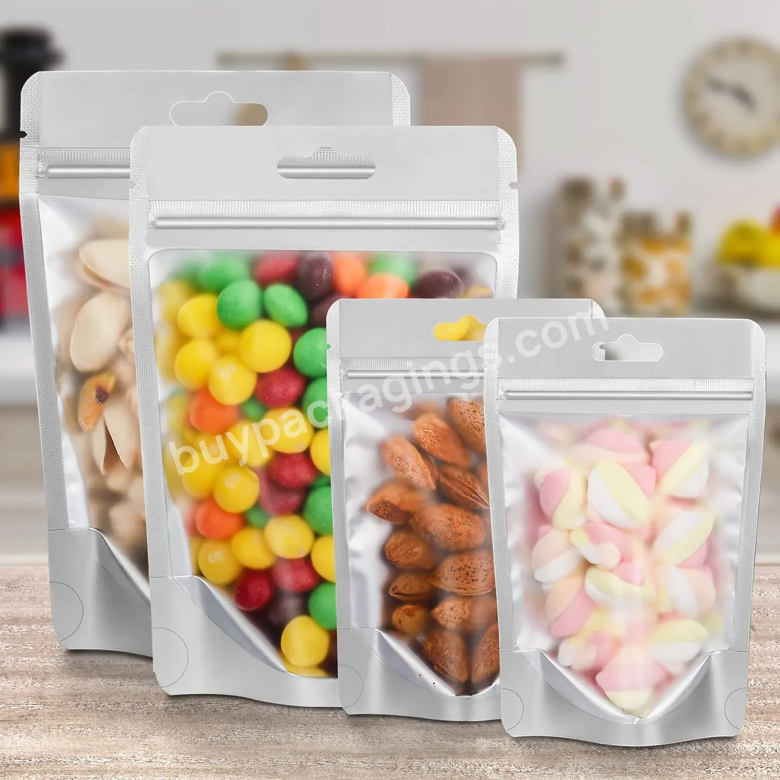 Printed Plastic Smell Proof Ziplock Food Packaging Sugar Mylar Bags 3.5g Custom Candy Bag With Window