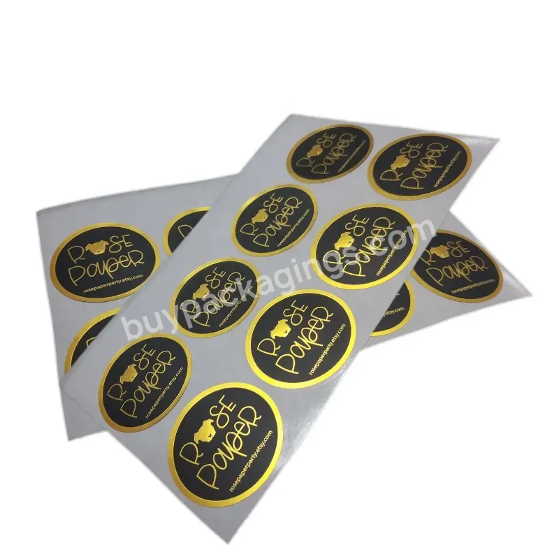 Printing Circle Pe Gold Foil Stickers Personalized Logo Labels Adhesive Bottle Gold Foil Hot Stamping