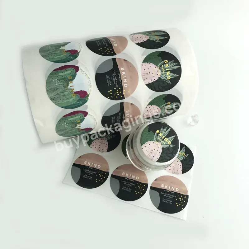 Printing Custom Waterproof Adhesive Bottle Vinyl Sticker Labels For Cosmetic Jars