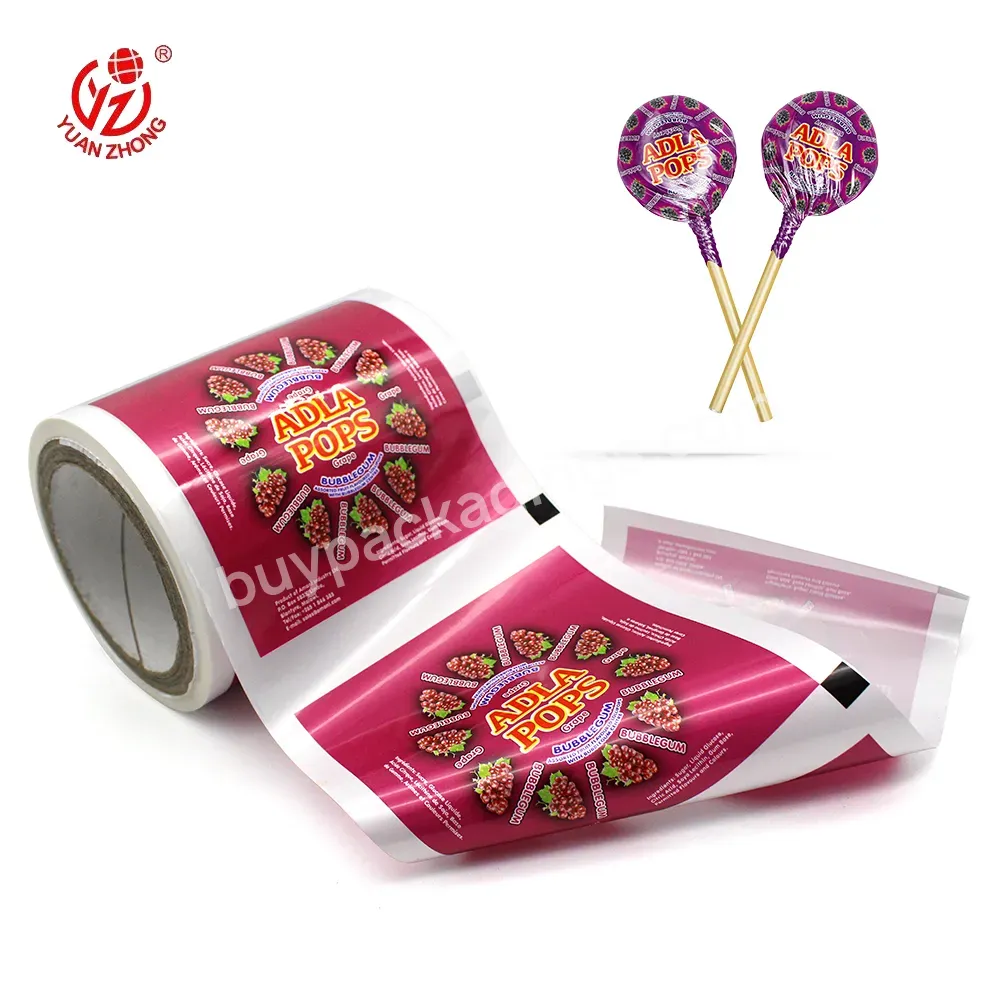 Printing Factory Custom With Your Logo Food Grade Plastic Candy Wrapper Printed Film Flexible Food Packaging Film For Lollipop