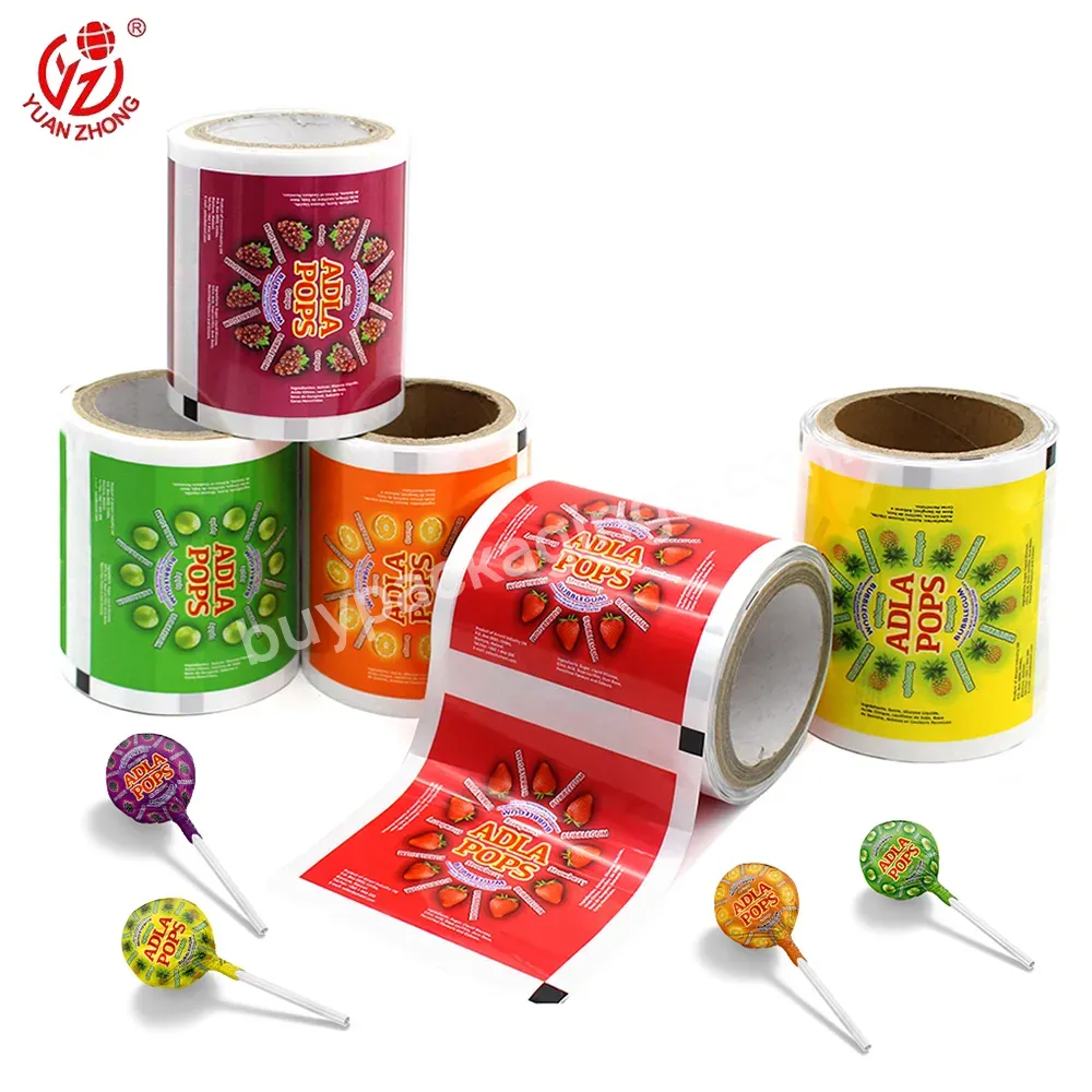 Printing Factory Custom With Your Logo Food Grade Plastic Candy Wrapper Printed Film Flexible Food Packaging Film For Lollipop