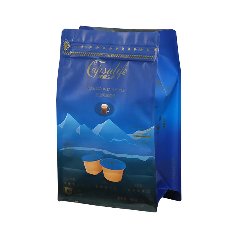 Printing foil packing blue aluminium foil 4 oz recyclable plastic brewer gusset specialty 50g 100g zipper coffee bag