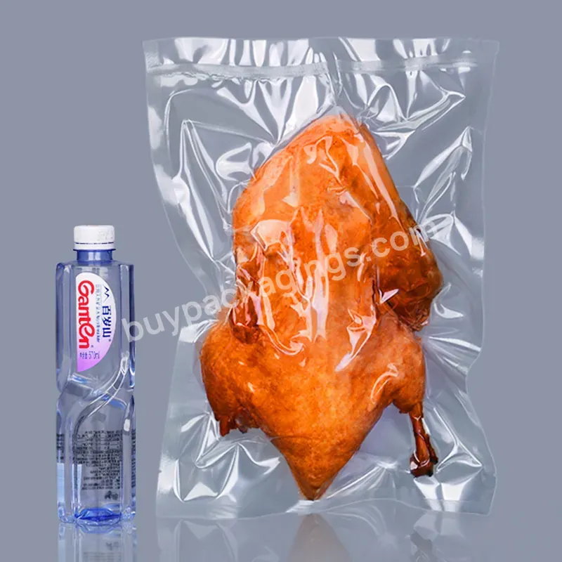 Printing Logo Food Grade Fresh Frozen Heat Seal Nylon Bag Transparent Clear Plastic Food Package Vacuum Bag For Sandwich