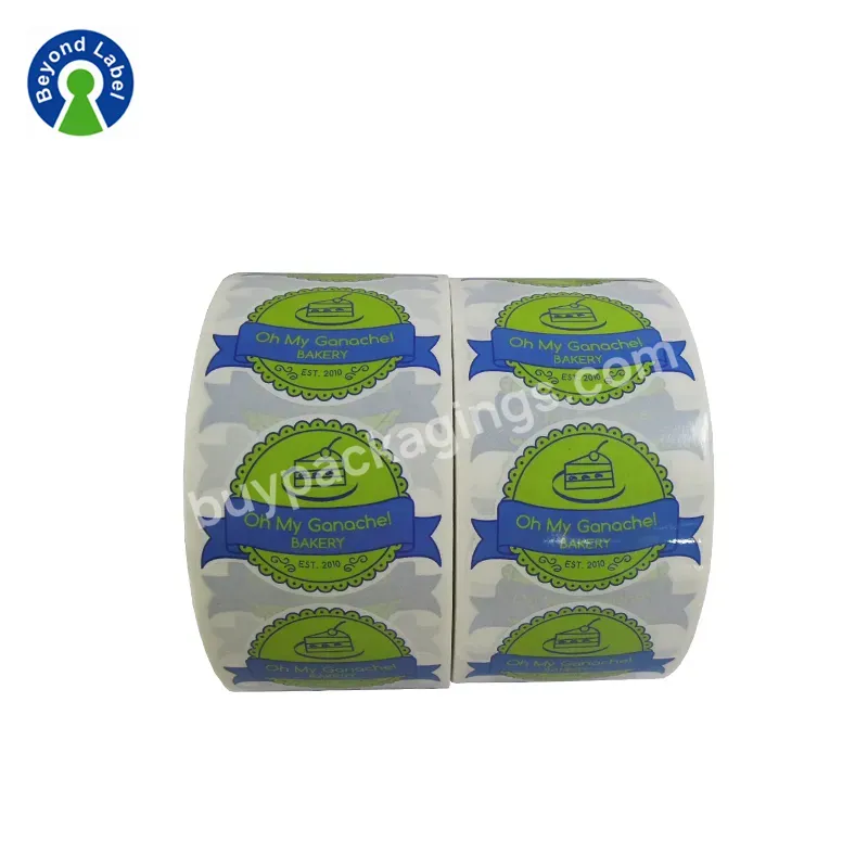 Printing Self Adhesive Custom Design Logo Roll Cake Label Sticker For Packaging Food Box Packing