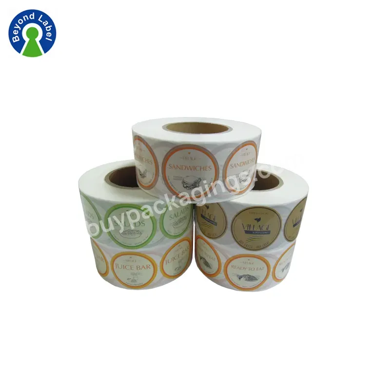 Printing Self Adhesive Custom Design Logo Roll Cake Label Sticker For Packaging Food Box Packing