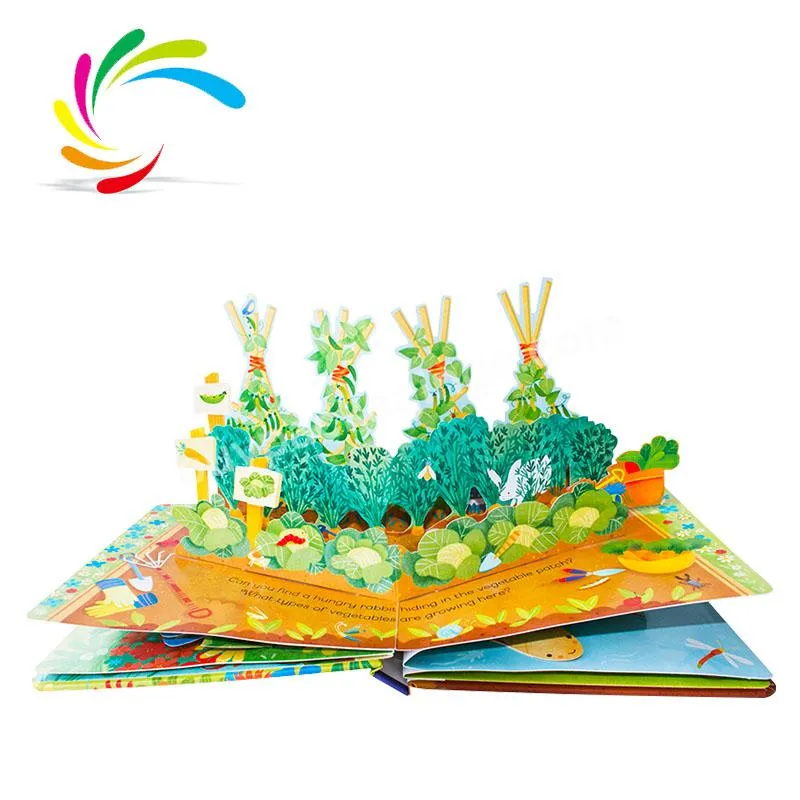 Printing service customization high quality Pop-up Garden children age 2-6 educational board book manga book in stock