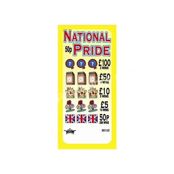 Printing Services Hot Selling Lottery Tickets Pulltabs Bingo Pull Tabs Lottery Tickets