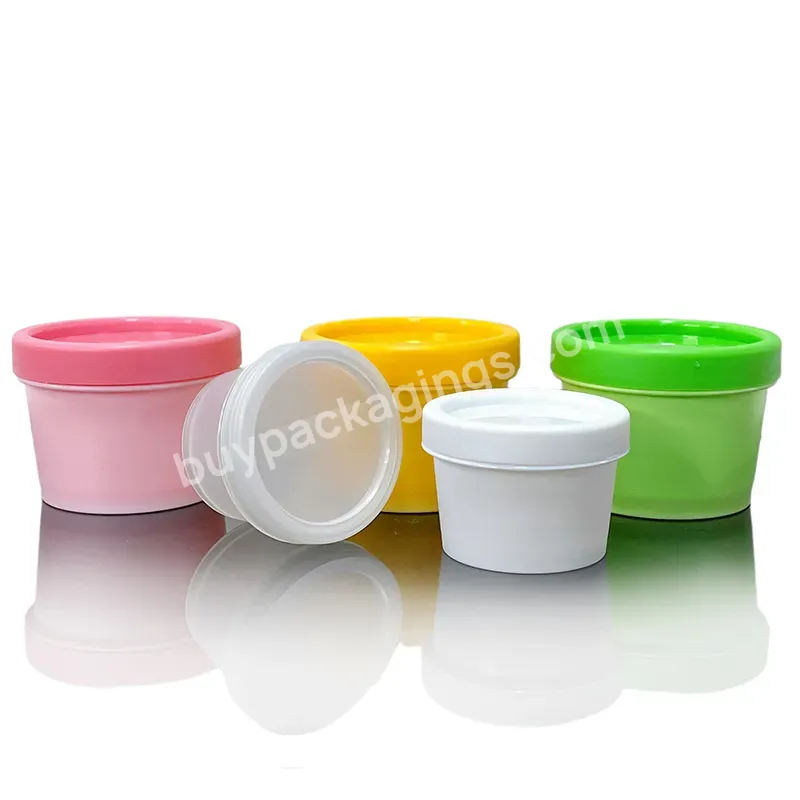 Private Label 50g 100g 200g Facial Hair Jars Ice Cream Cup Pp Plastic Scrub Body Butter Containers Puddy Playdough Clay Jar - Buy Scrub Body Butter Containers,Puddy Playdough Clay Jar,Facial Hair Jars.