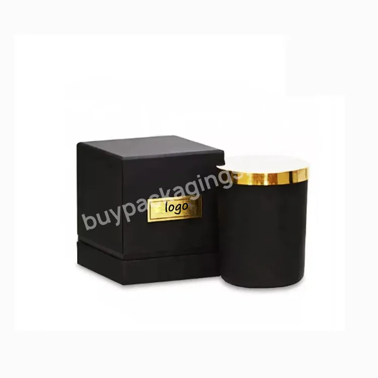 Private Label Candle Shipping Boxes Embossed Gold Custom Size Scented Candle Jar Set With Lid And Luxury Box