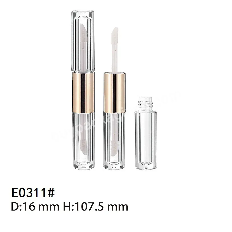 Private Label Cosmetic Plastic Packaging E0311# 2in1 Makeup Liquid Lipstick Lip Tint Oil Plumper Lip Gloss Empty Container Tube - Buy 2in1 Liquid Lipstick Packaging,2in1 Liquid Lipstick Tube,2in1 Lip Gloss Empty Container Tube.