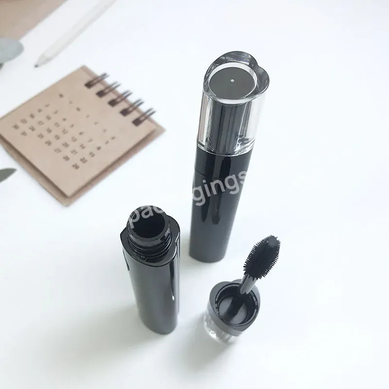 Private Label Custom 12ml Heart Mascara Bottle Containers Black Empty Mascara Tube With Brush