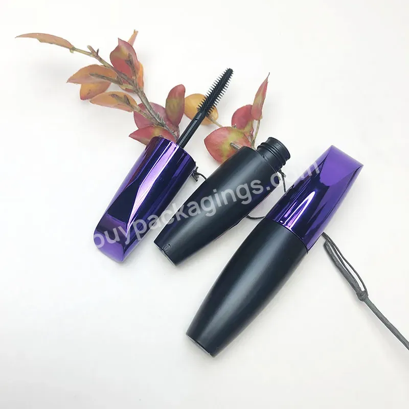 Private Label Custom 15ml Round Mascara Bottle Containers With Spray Plating Lid Mascara Tube With Brush