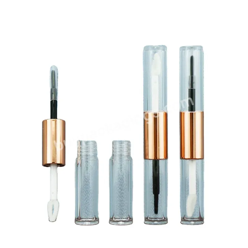 Private Label Custom 2ml Lip Gloss Containers Double Bottle Abs Plastic Lip Gloss Tube