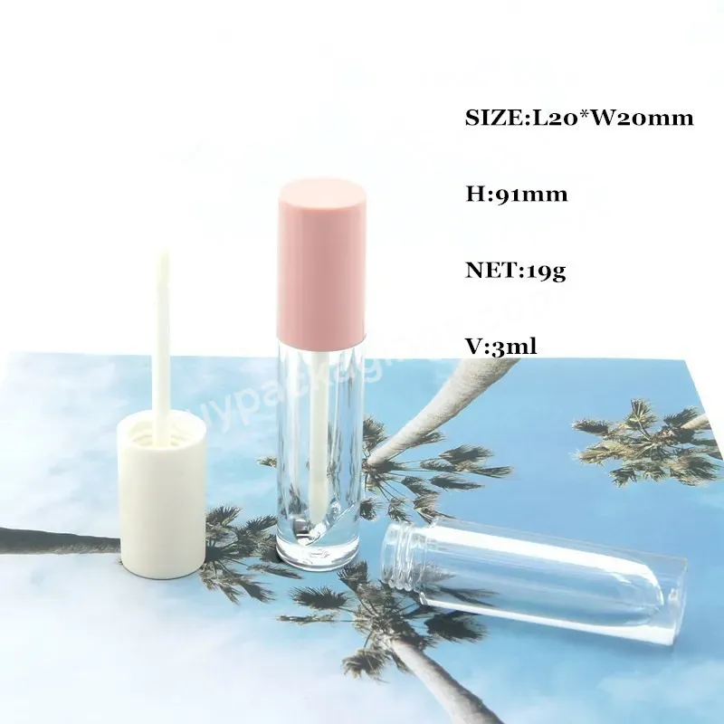 Private Label Custom 3ml Lip Gloss Containers Wholesale Round Transparency Abs Plastic Lip Gloss Tubes