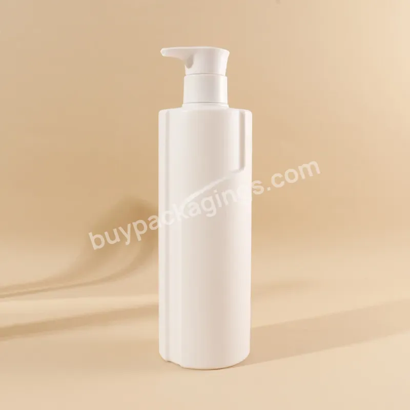 Private Label Custom 500ml Hdpe Plastic Cosmetic Bottle Cylindrical Shampoo Shower Gel Body Lotion Bottles With Pump