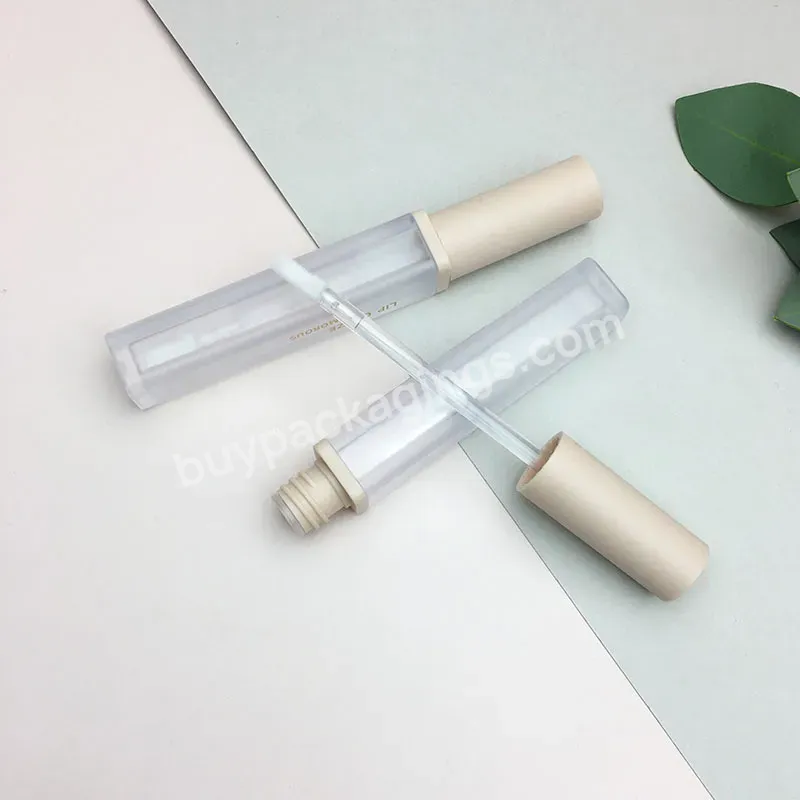 Private Label Custom 5ml Frosted Lip Gloss Containers With Round Cap Plastic Lip Gloss Tube