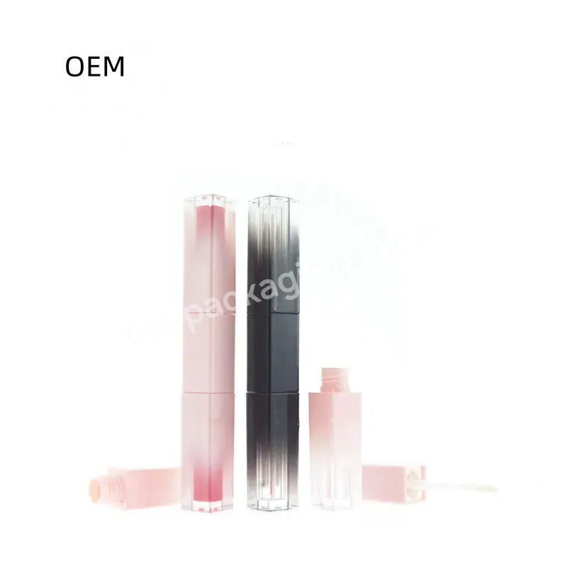 Private Label Custom 6ml Double Head Gradient Lip Gloss Containers Abs Plastic Lip Gloss Tube