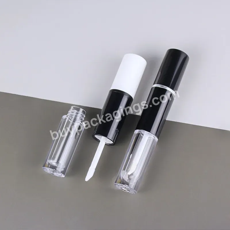 Private Label Custom 6ml Lip Oil 2 In 1 Lip Gloss Lipstick Plastic Packaging Empty Container