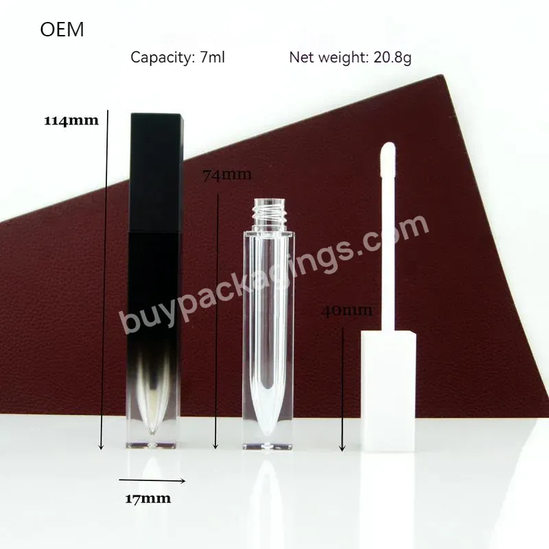 Private Label Custom 7ml Square Lip Gloss Containers Abs Plastic Lip Gloss Tube