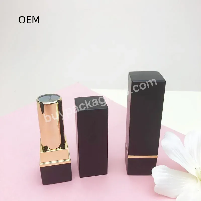 Private Label Custom Aluminum Lipstick Tubes Wholesale Matte Black Lipstick Tubes12.1mm