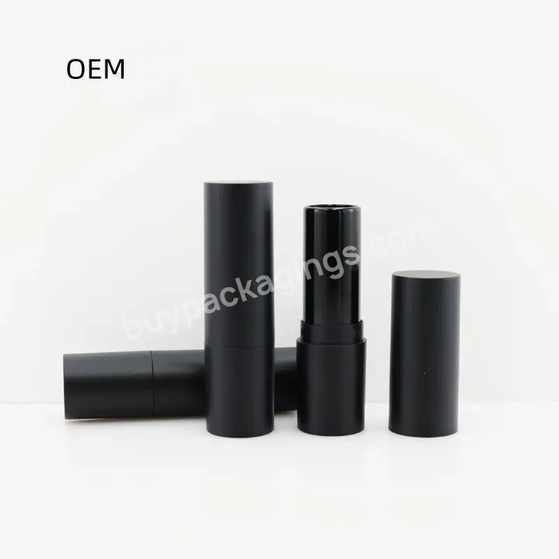 Private Label Custom Black Matte Lipstick Tubes Wholesale Abs Plastic Lipstick Tubes12.1mm