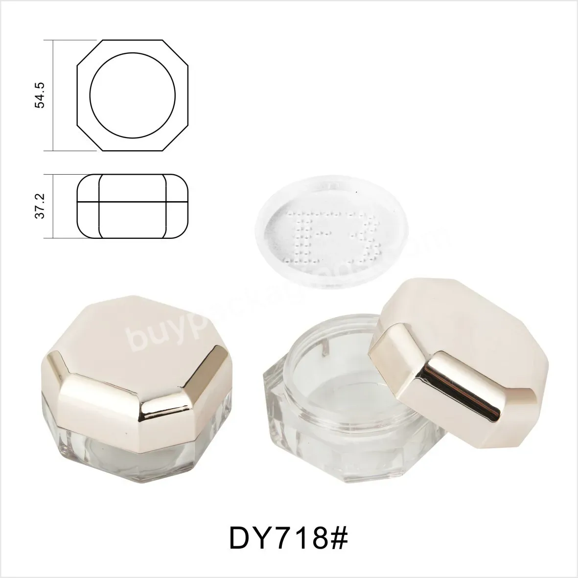 Private Label Custom Dy718 # Octagonal Concealer Loose Setting Powder Container Plastic Packaging