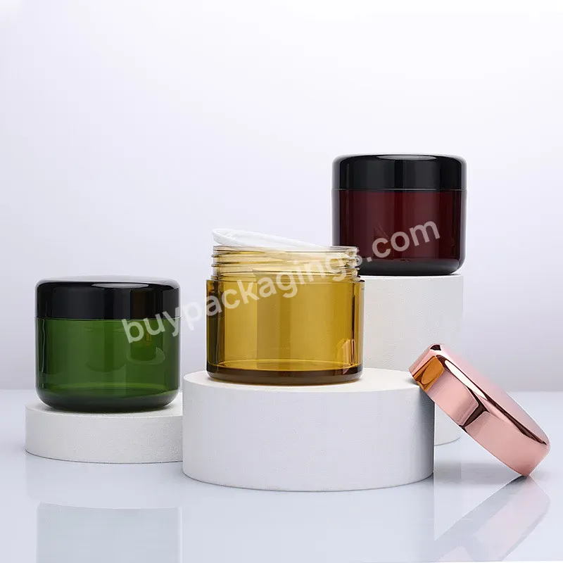 Private Label Custom Empty Large Cosmetic Cream Hair Gel Container Pet Plastic Jar With Screw Lid