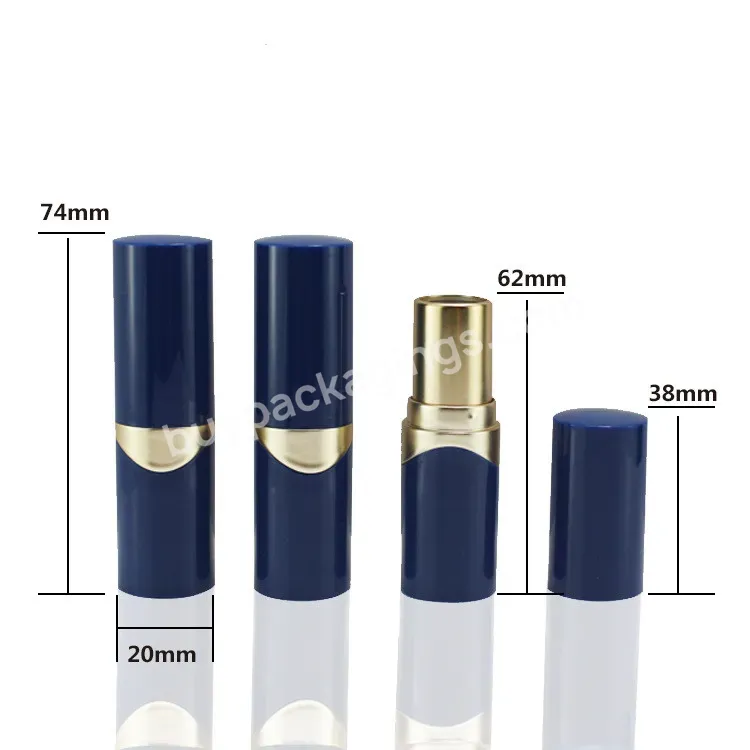 Private Label Custom Empty Lipstick Tubes Container Navy Blue Plastic Lipstick Tubes12.1mm