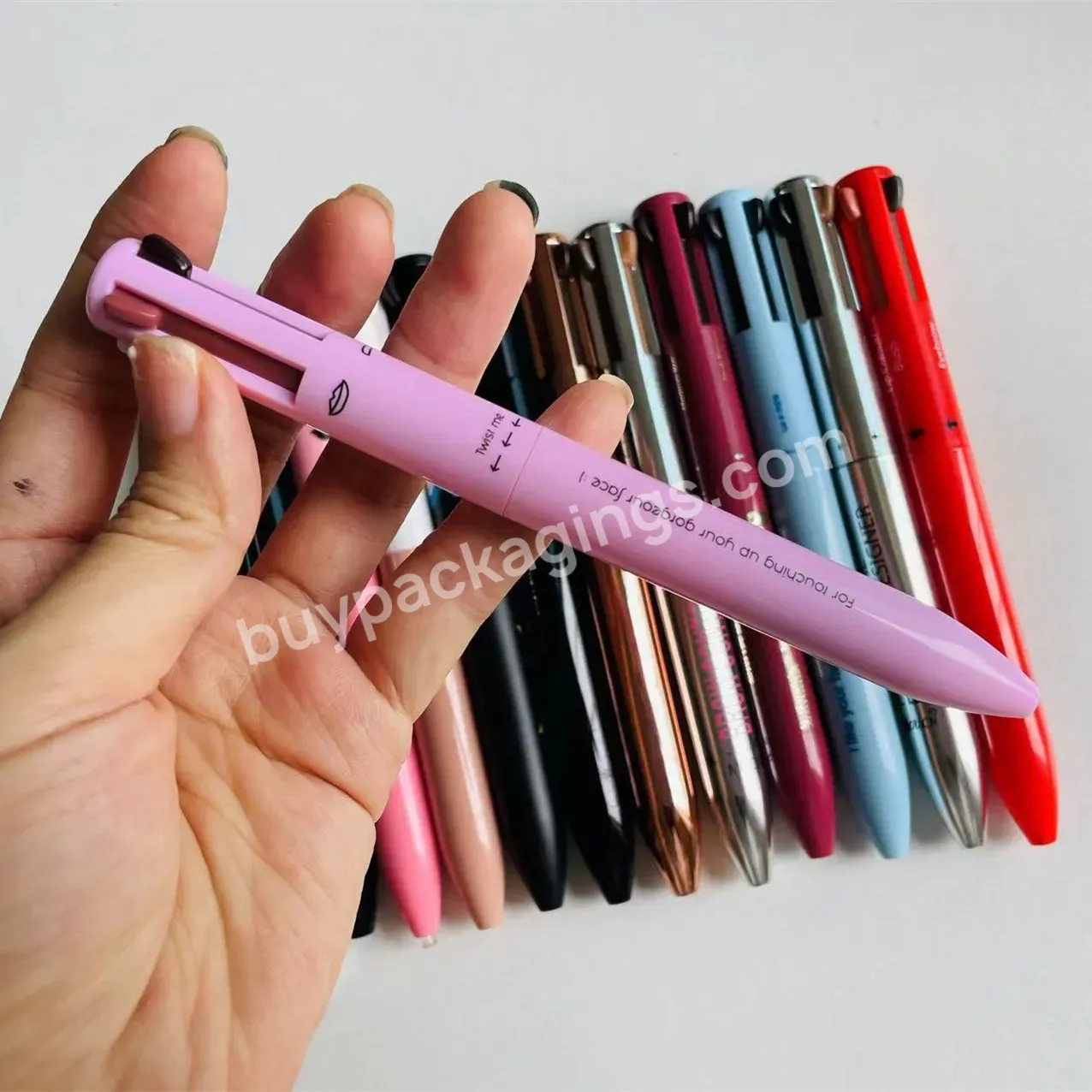 Private Label Custom Oem Touch Up Brow Contour Pro 4 Refills 4 Colors 4 In1 Makeup Pen Plastic Empty Packaging