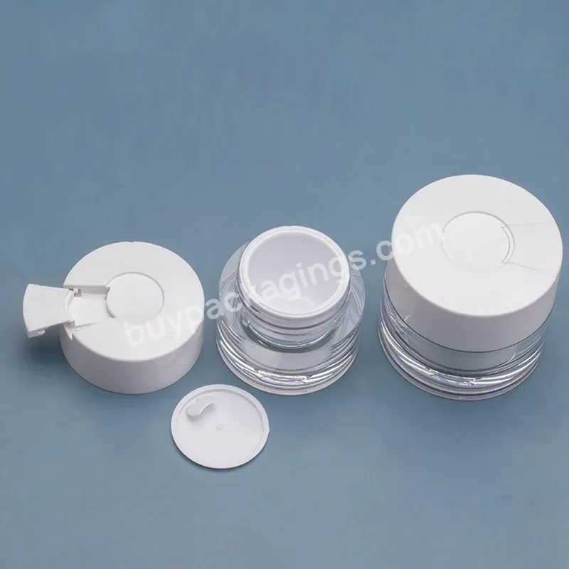 Private Label Custom Round Transparent White Customized 30g 50g Eye Face Cream With Spoon Plastic Jars