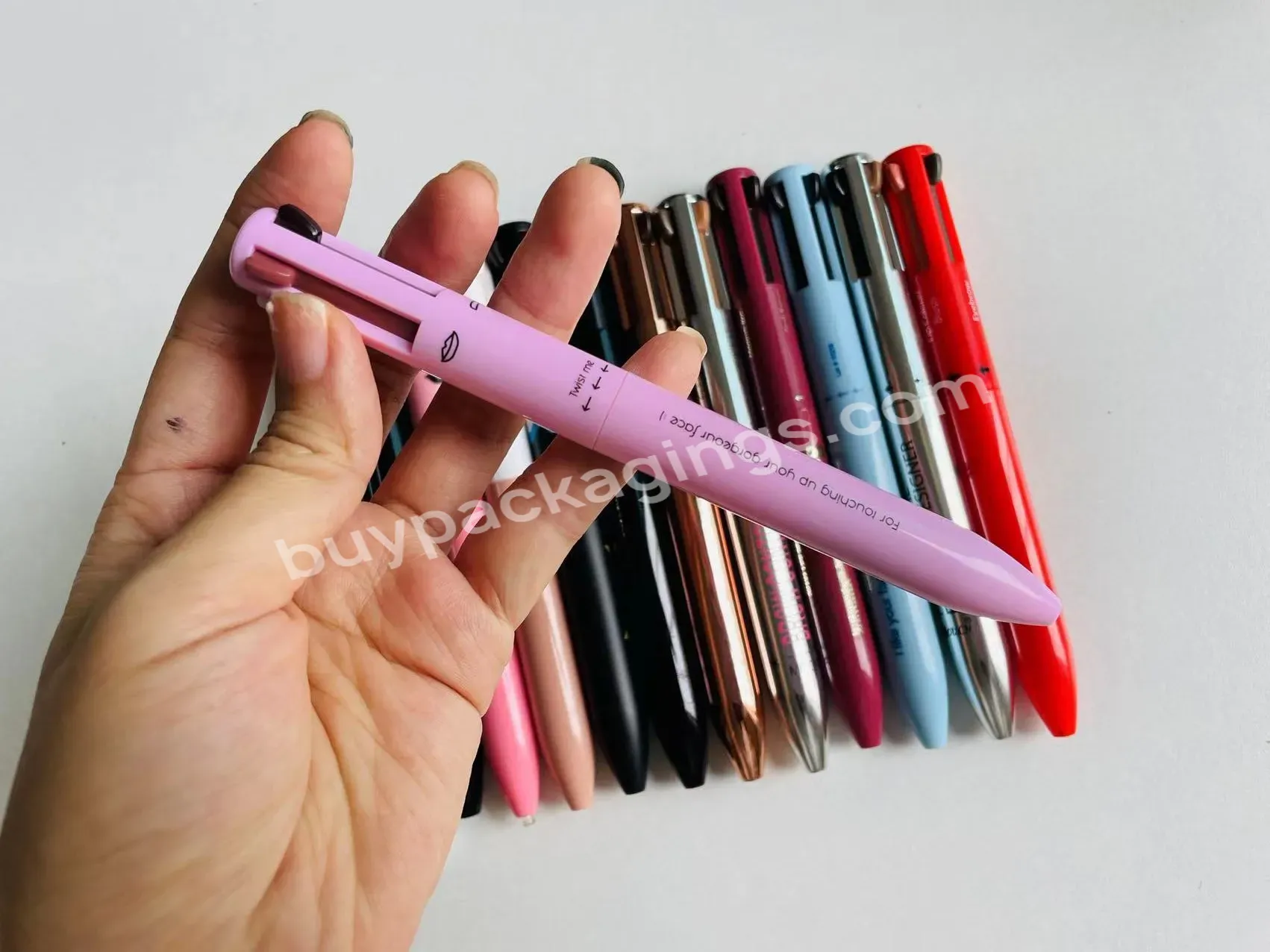 Private Label Customize Brow Contour Pro4 Colors Eyebrow Pencil Tube Packaging 4refills 4 In1 Makeup Pen Plastic Empty Container - Buy 4 Colors Eyebrow Pencil Tube,4 In1 Makeup Pen Tube,4 In1 Makeup Pen Container.