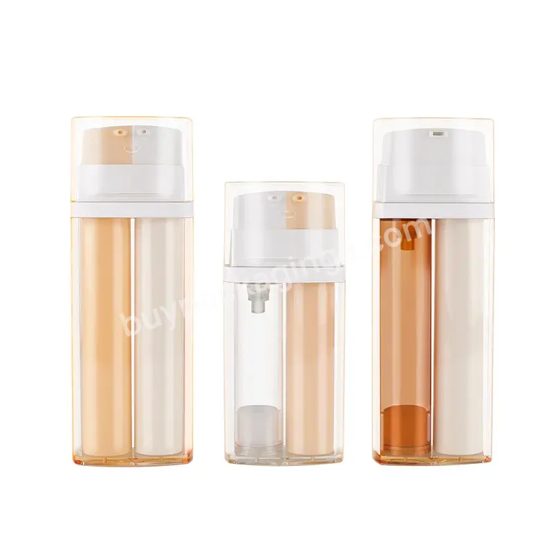 Private Label Customize Cosmetic 20ml 30ml Two Tone Liquid Foundation Bb Cream Bottle Empty Container Plastic Packaging