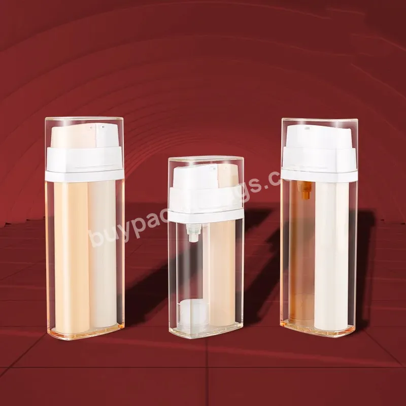 Private Label Customize Cosmetic 20ml 30ml Two Tone Liquid Foundation Bb Cream Bottle Empty Container Plastic Packaging