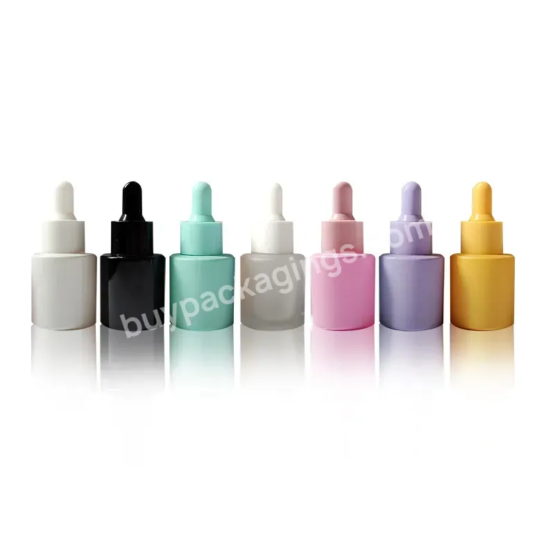 Private Label Customize Cosmetic Colorful 20ml Serum Essence Dropper Glass Bottle Packaging Container