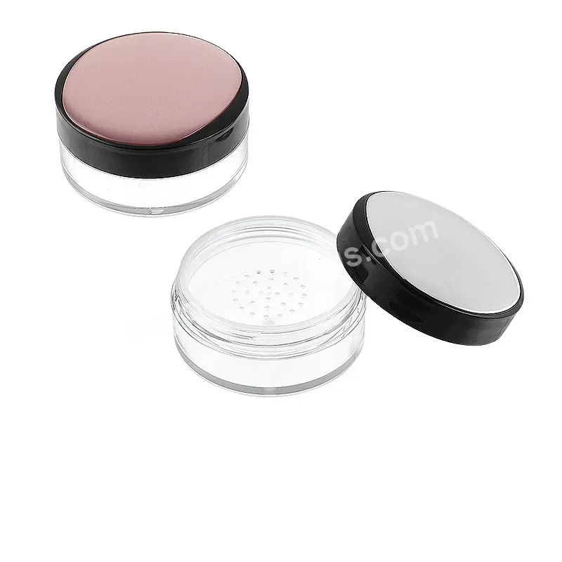 Private Label Customize Cosmetic E715# Round Loose Powder Plastic Packaging Setting Bottle Powder Empty Container Cream Jar